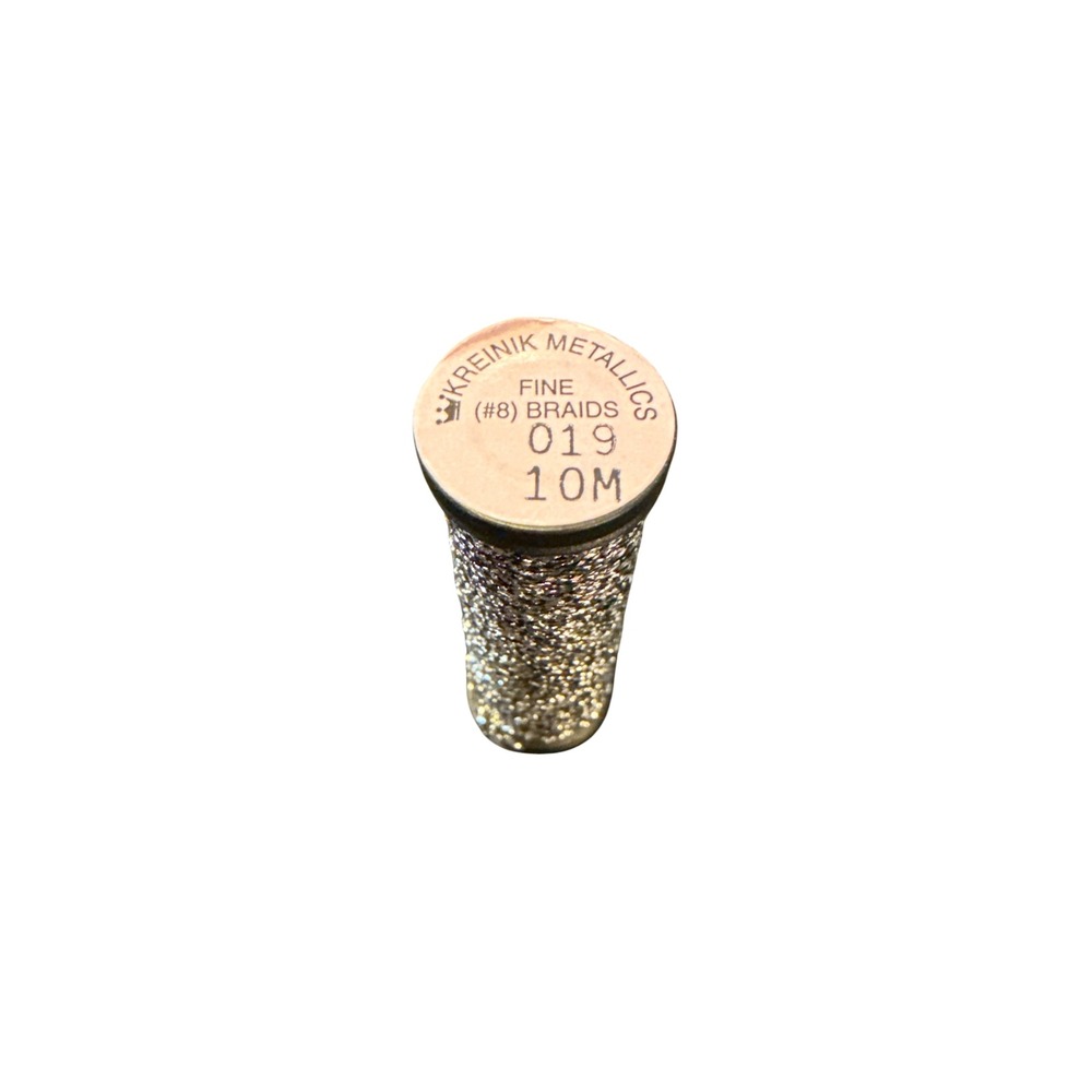Kreinik Fine #8 Braid 10M Pewter New Metallic Embroidery Thread 019